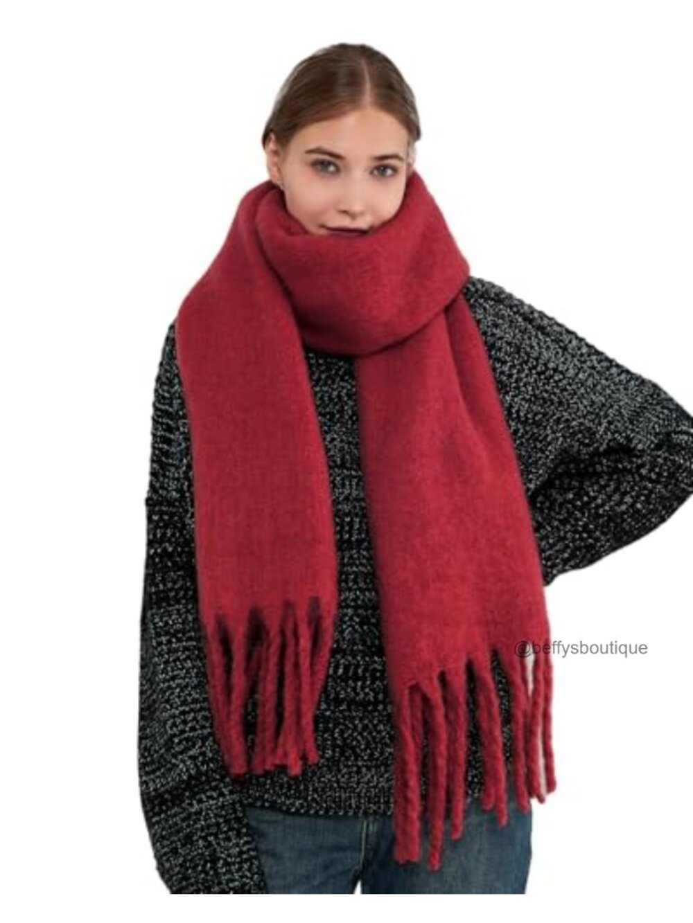Oversized Chunky Blanket Scarf Soft Cashmere Feel Shawl Wrap Warm